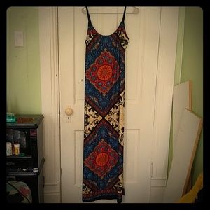 Alloy Cream/Geo Print Summer Maxi Dress